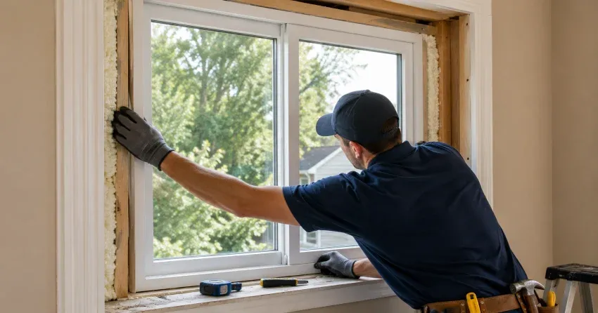close-up of Low-E glass coating on an insulated window Hamilton