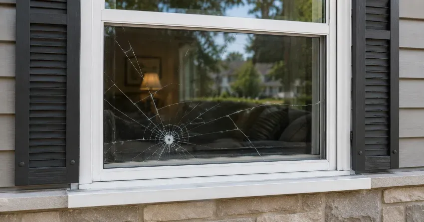 technician measuring window opening for emergency glass replacement Jerome, Hamilton